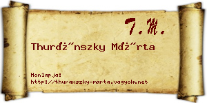 Thuránszky Márta névjegykártya